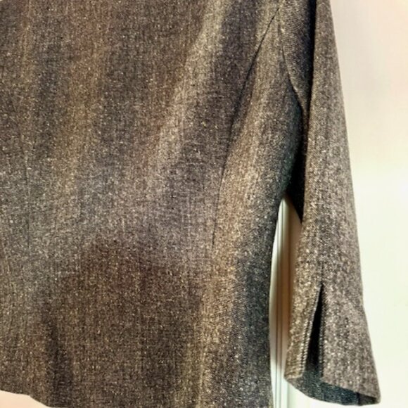 Gray three-quarter-sleeved tweed blazer - Picture 4 of 8